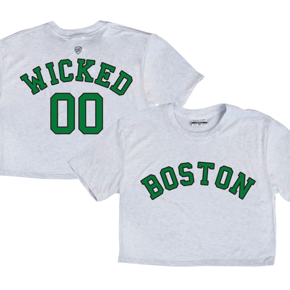 Where I'm From Women's Boston White Wicked Cropped T-Shirt
